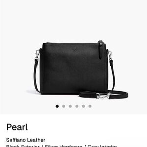 Lo and Sons the Pearl Black Saffiano leather